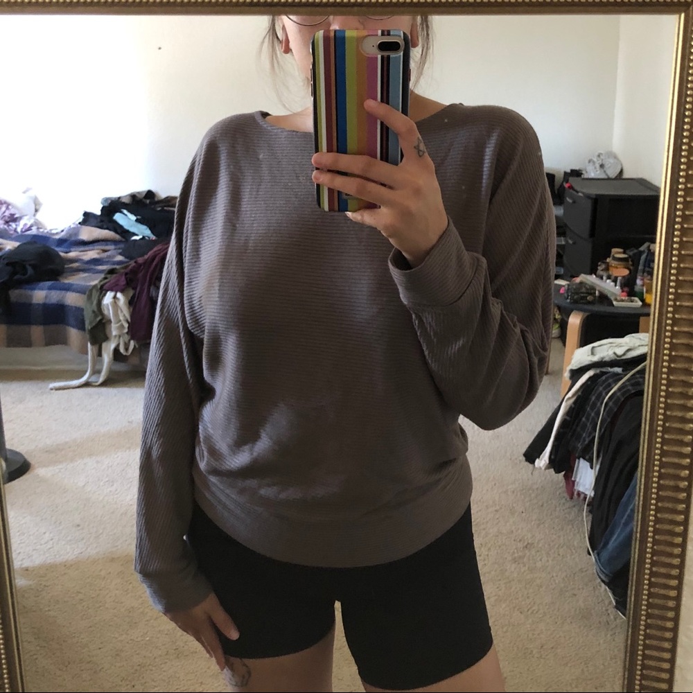 Ribbed Batwing Sweater